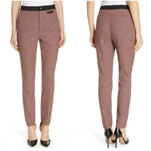 $350 GREY JASON WU Milano Stretch Skinny Pants Houndstooth Plaid Red Multi 4